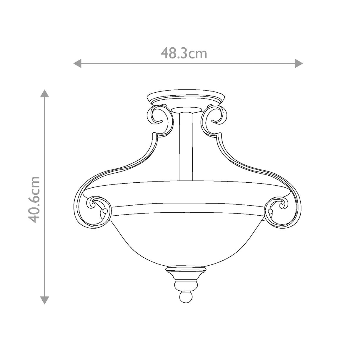 Cello Light Semi-Flush in Antique Bronze