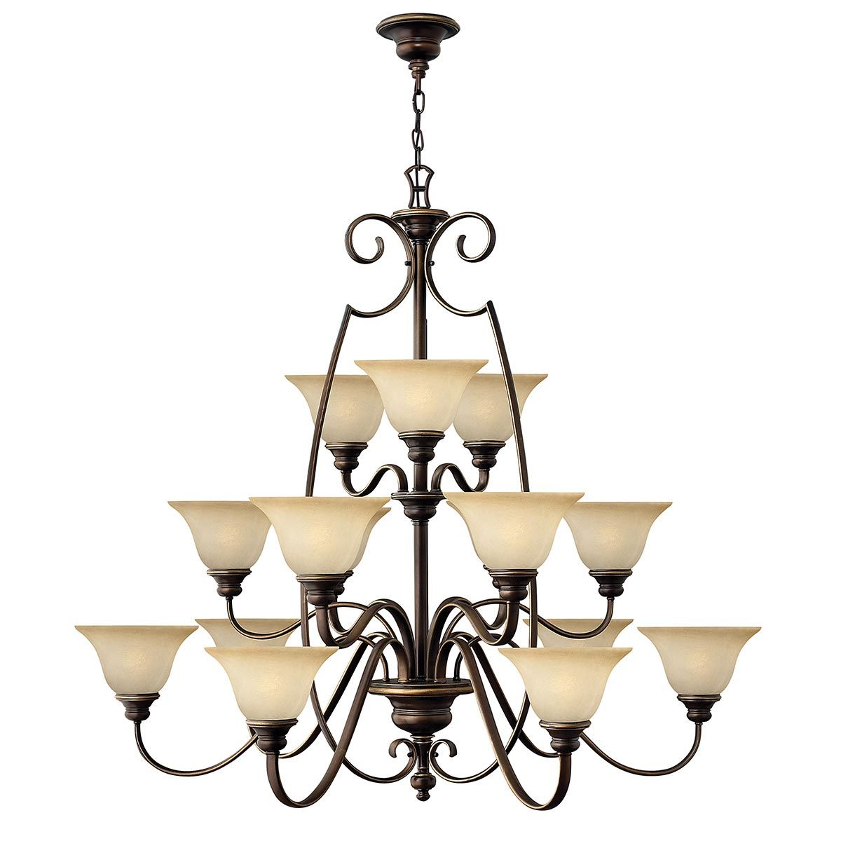 Cello Light Chandelier in Antique Bronze