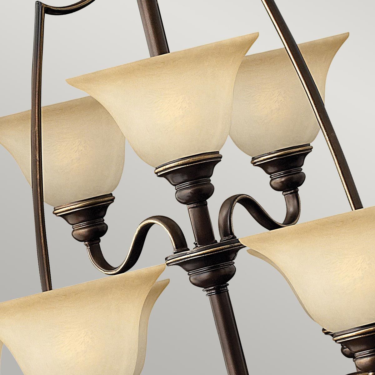 Cello Light Chandelier in Antique Bronze