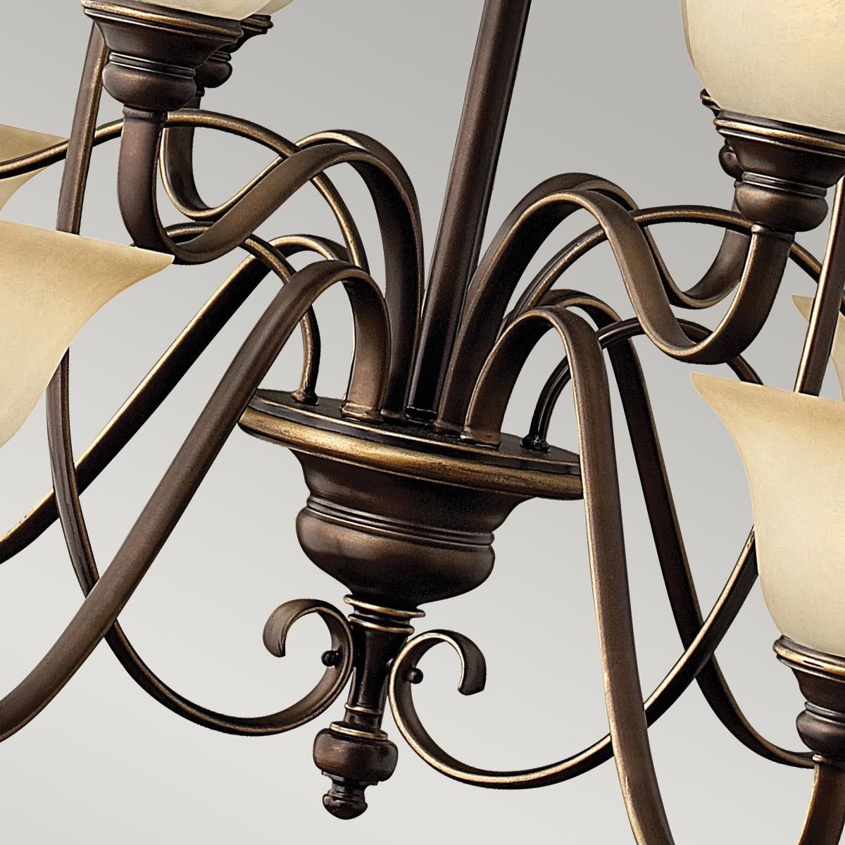 Cello Light Chandelier in Antique Bronze