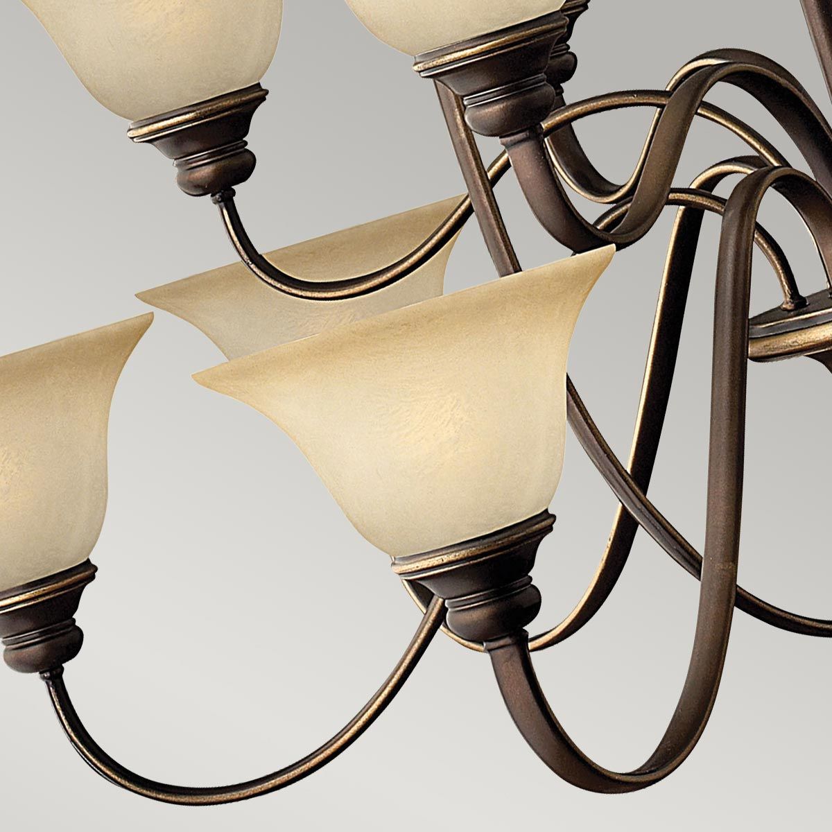 Cello Light Chandelier in Antique Bronze
