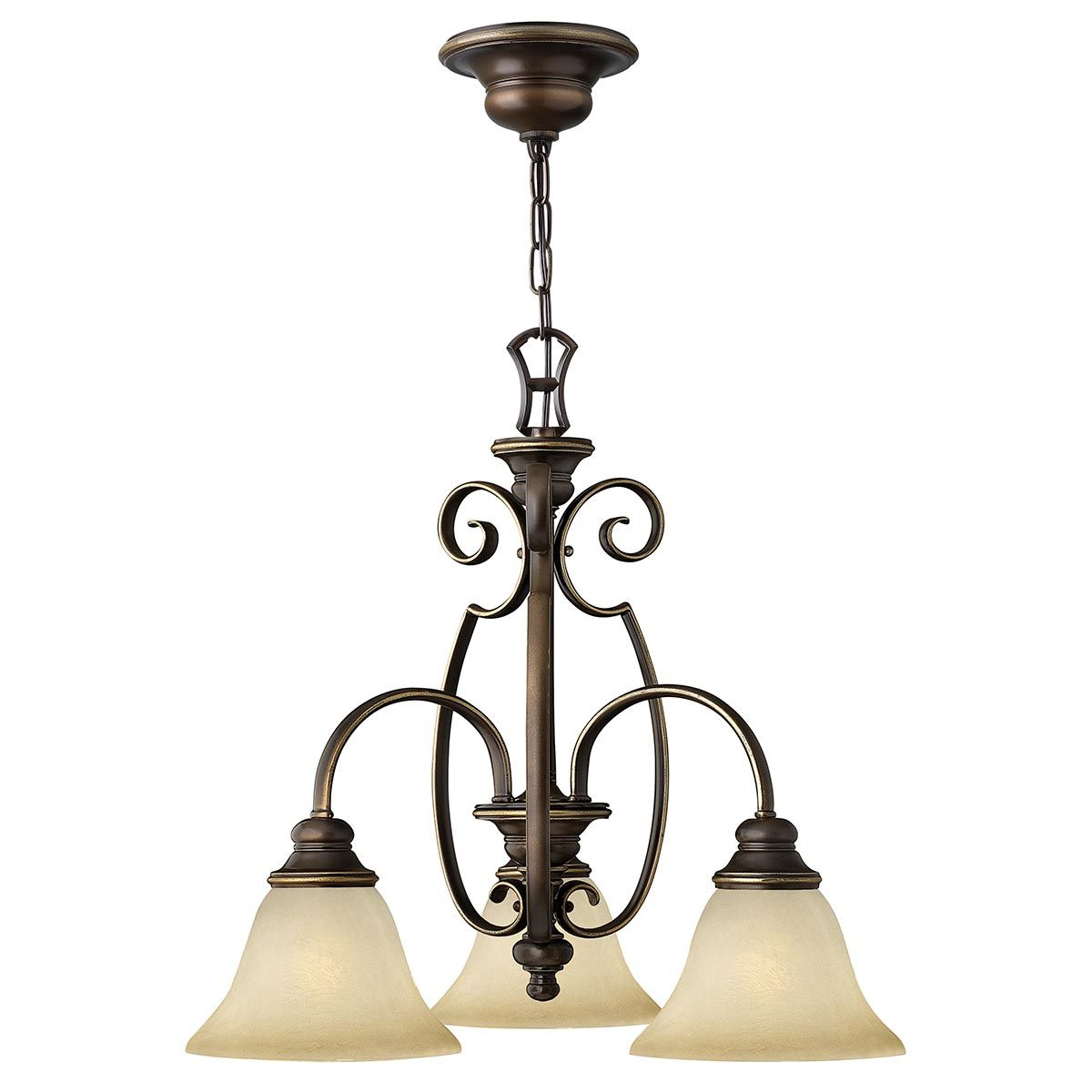 Cello Light Chandelier in Antique Bronze