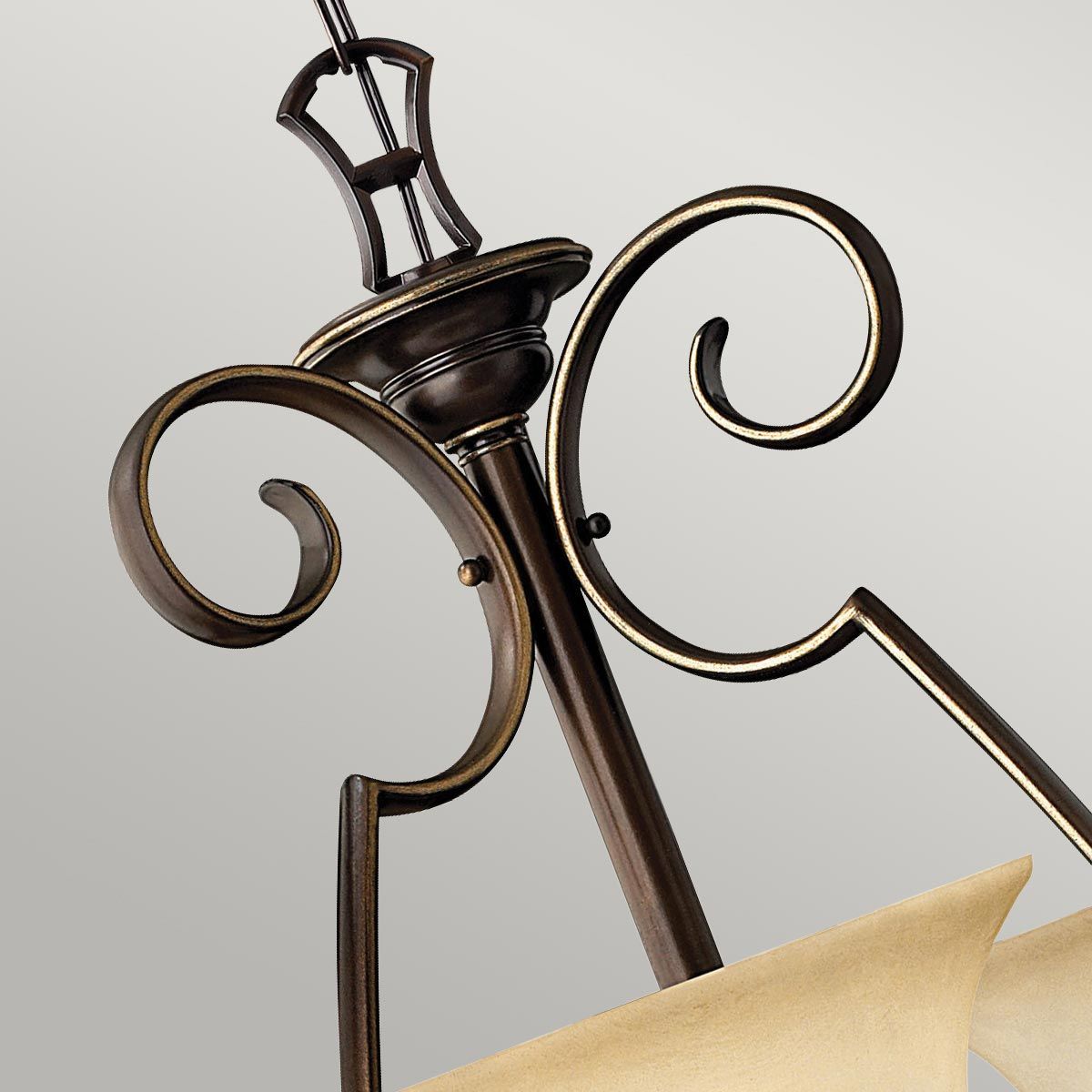 Cello Light Chandelier in Antique Bronze