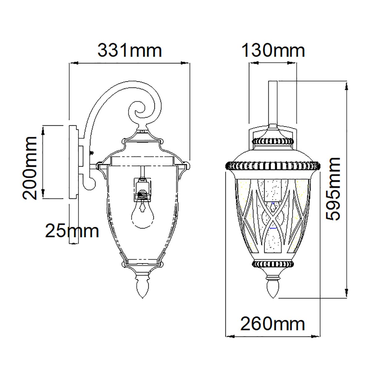 Admirals Cove Light Large Wall Lantern in Textured Black