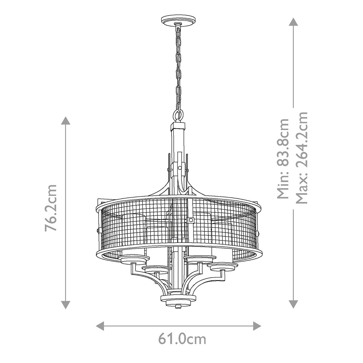 Ahrendale Light Chandelier in Anvil Iron