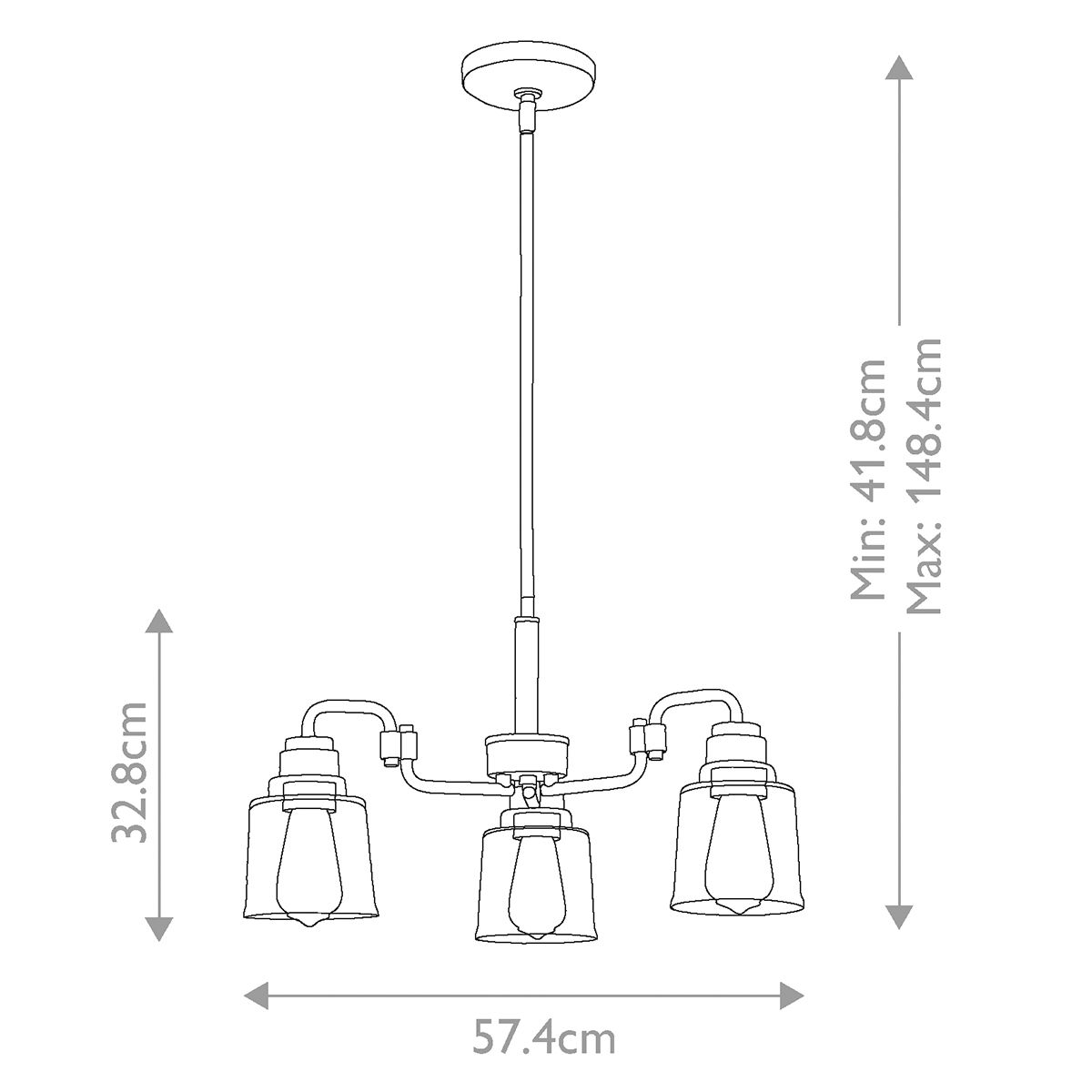 Aivian Light Chandelier in Weathered Brass