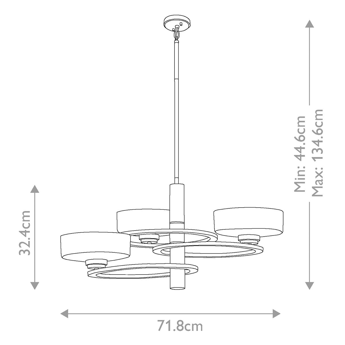 Aleeka Light Chandelier in Classic Pewter