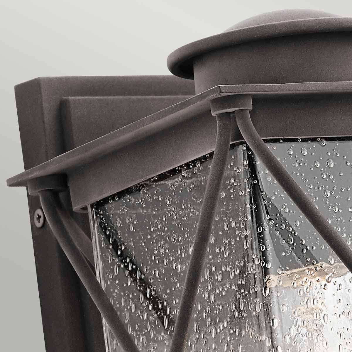 Argyle Light Small Outdoor Wall Light in Weathered Zinc