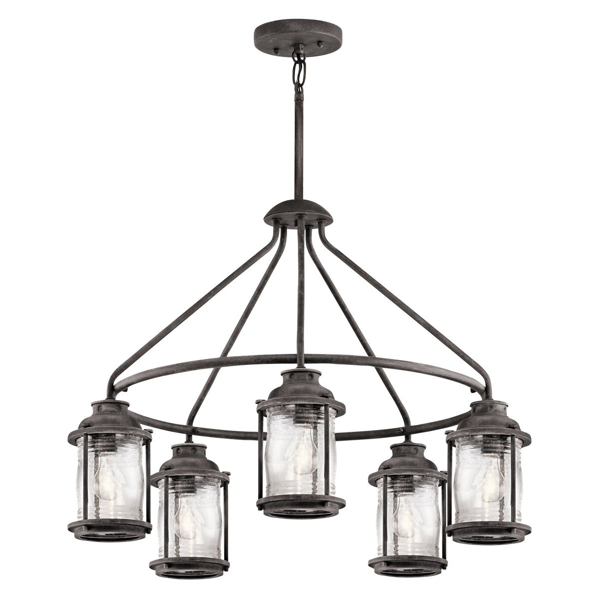 Ashland Bay Light Outdoor Chandelier in Weathered Zinc
