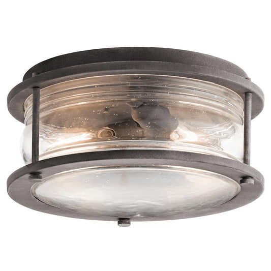 Ashland Bay Light Outdoor Ceiling Flush in Weathered Zinc