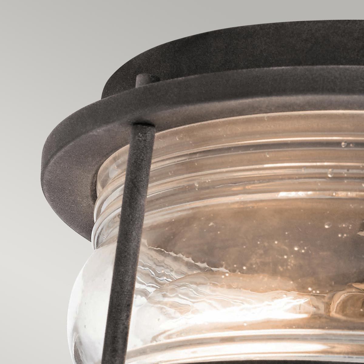 Ashland Bay Light Outdoor Ceiling Flush in Weathered Zinc