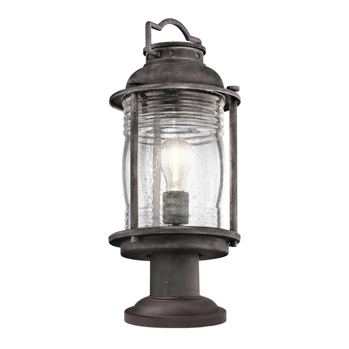 Ashland Bay Light Medium Pedestal Lantern in Weathered Zinc