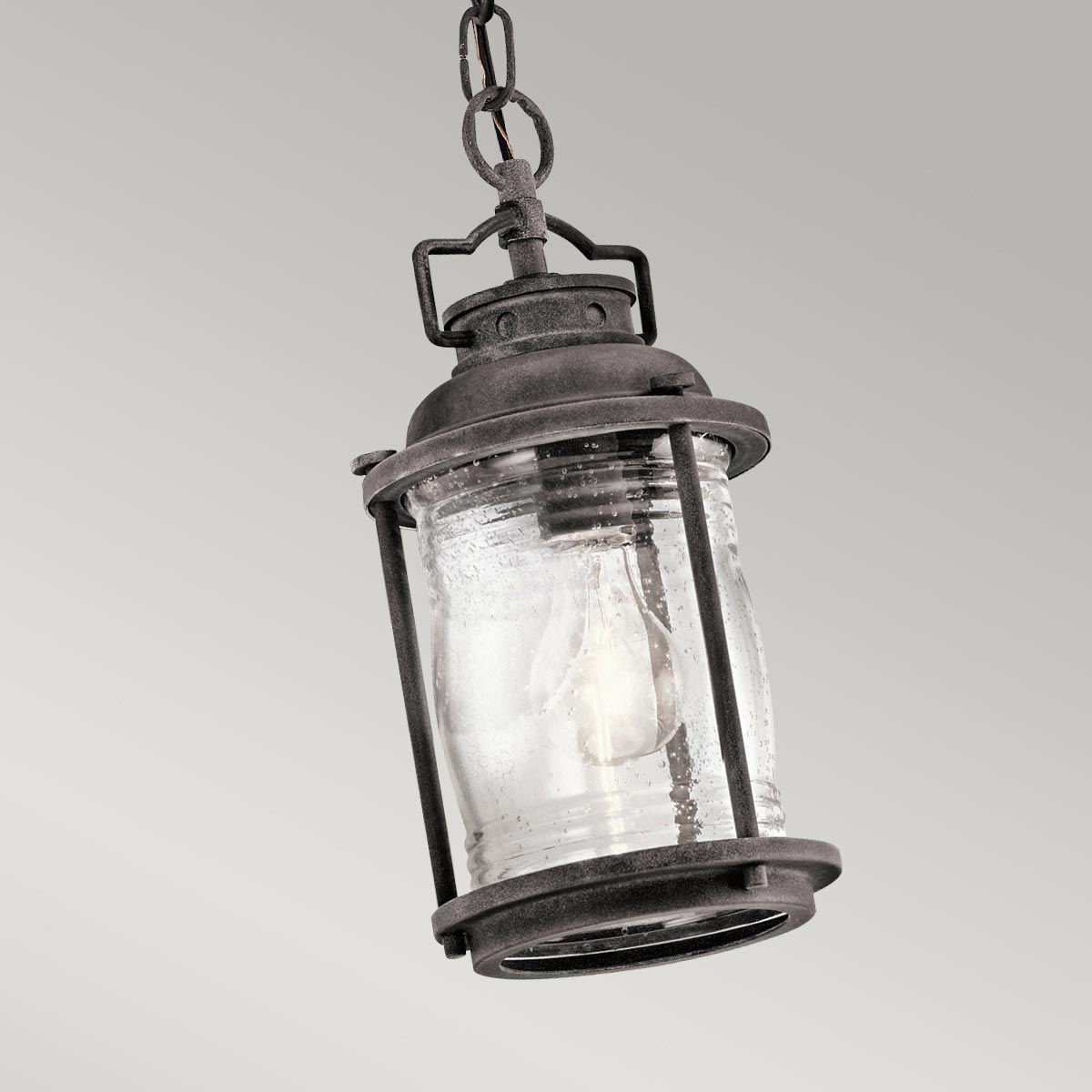 Ashland Bay Light Small Chain Lantern in Weathered Zinc