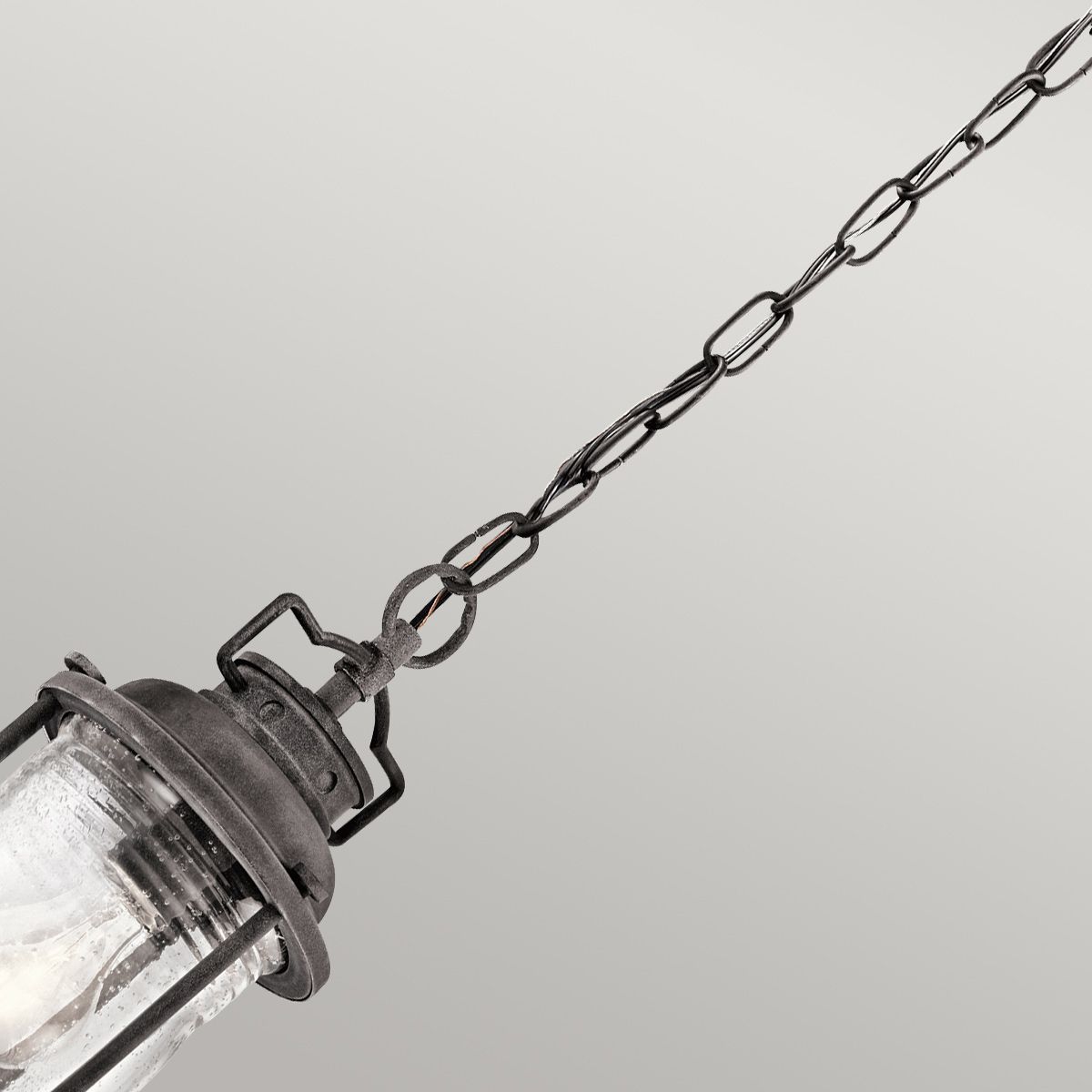 Ashland Bay Light Small Chain Lantern in Weathered Zinc
