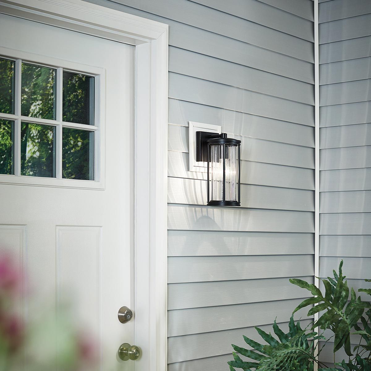 Barras in Light Small Wall Lantern in Black