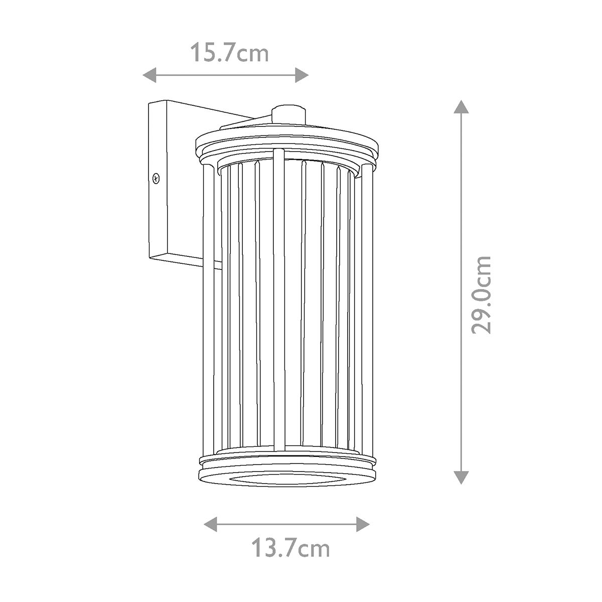 Barras in Light Small Wall Lantern in Black