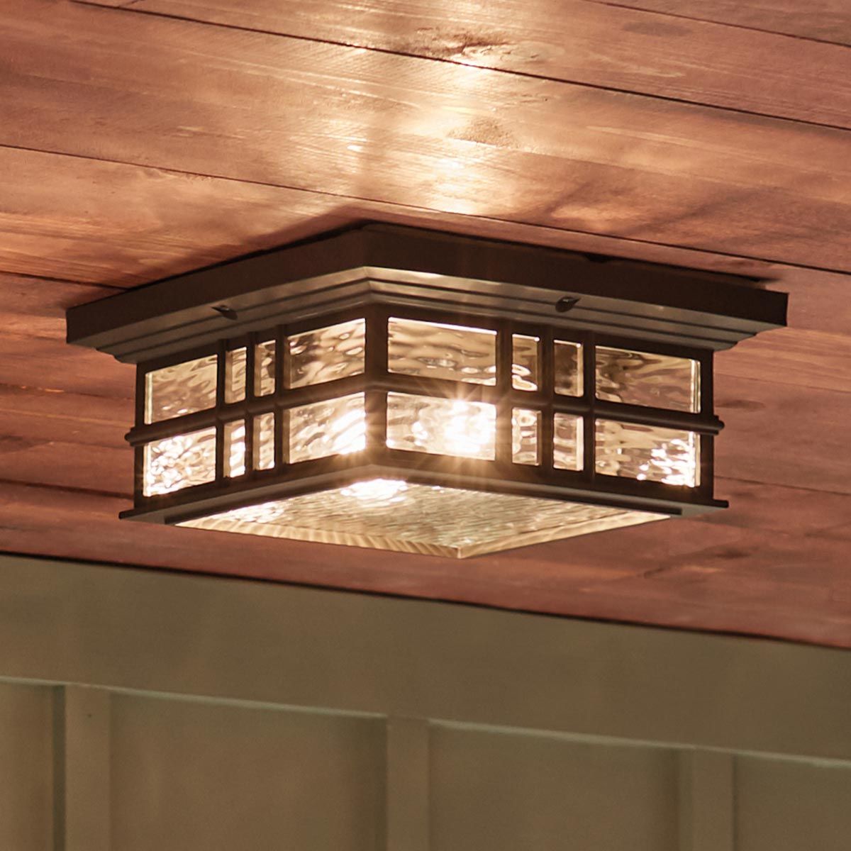 Beacon Square Light Flush in Olde Bronze