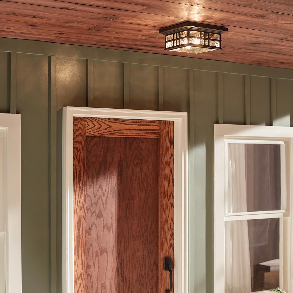 Beacon Square Light Flush in Olde Bronze