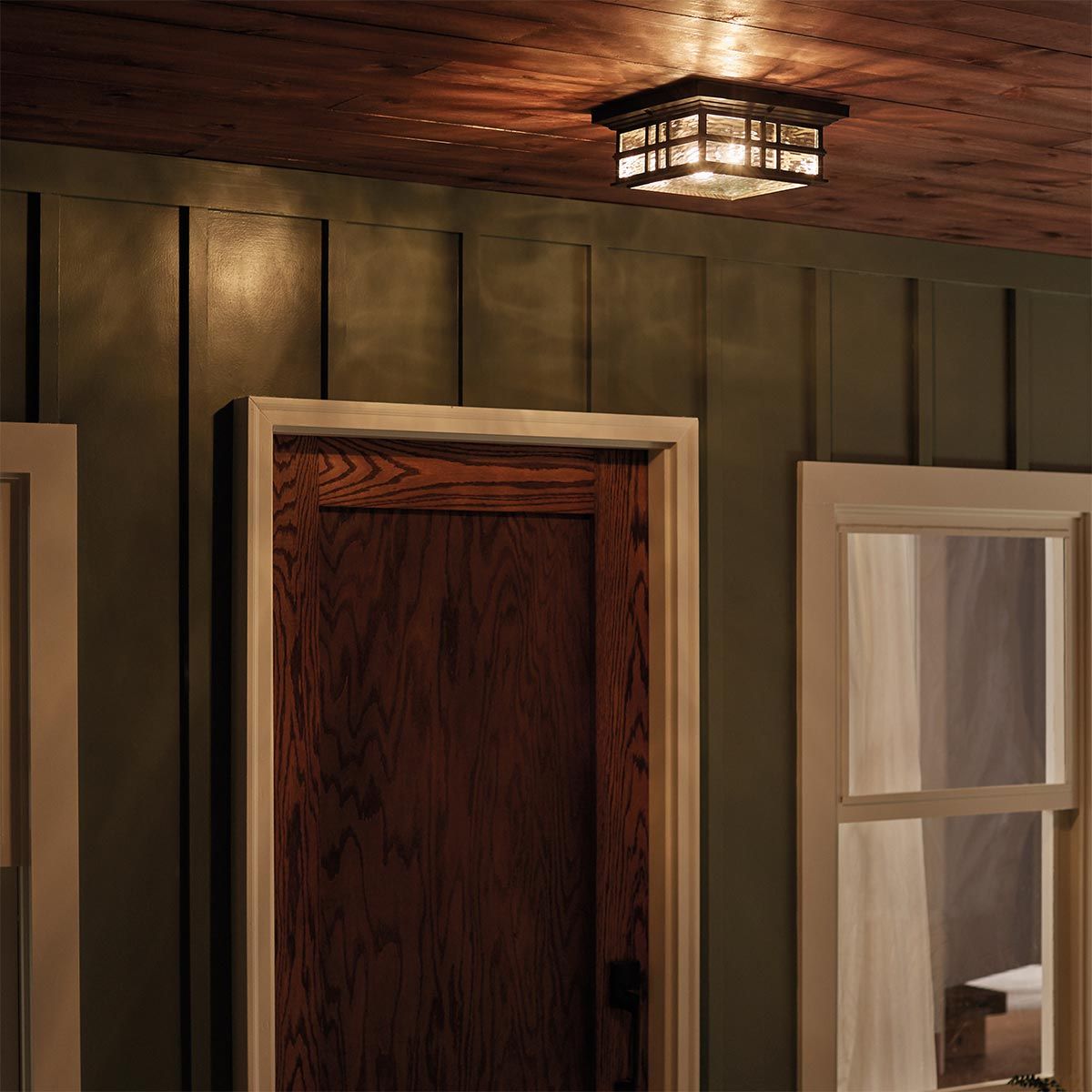 Beacon Square Light Flush in Olde Bronze