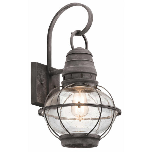 Bridgepoint Light Large Wall Lantern in Weathered Zinc