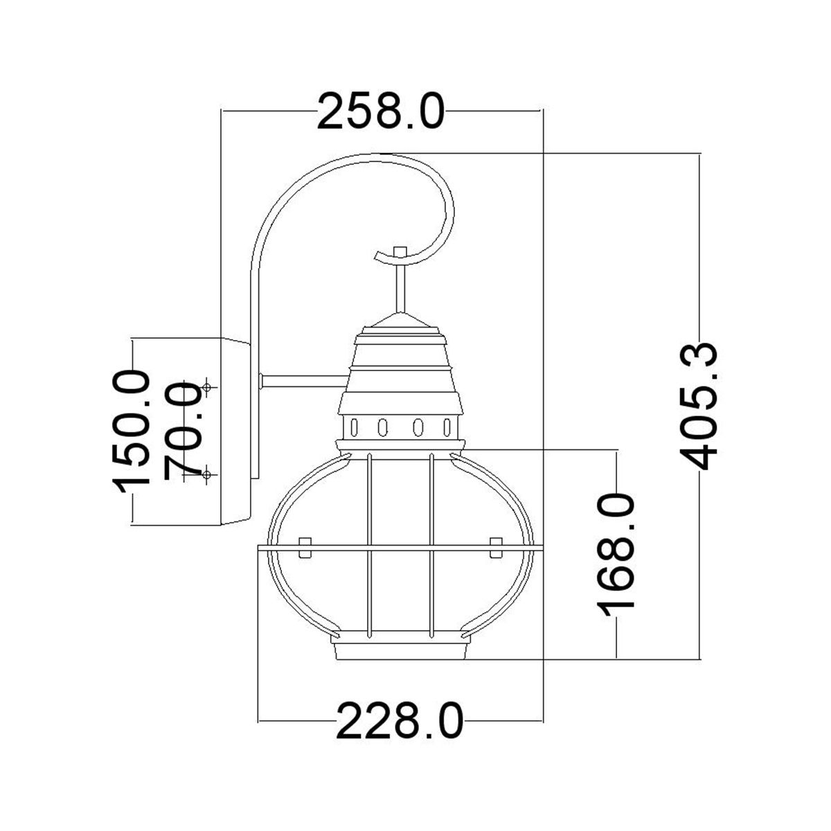 Bridgepoint Light Medium Wall Lantern in Natural Brass