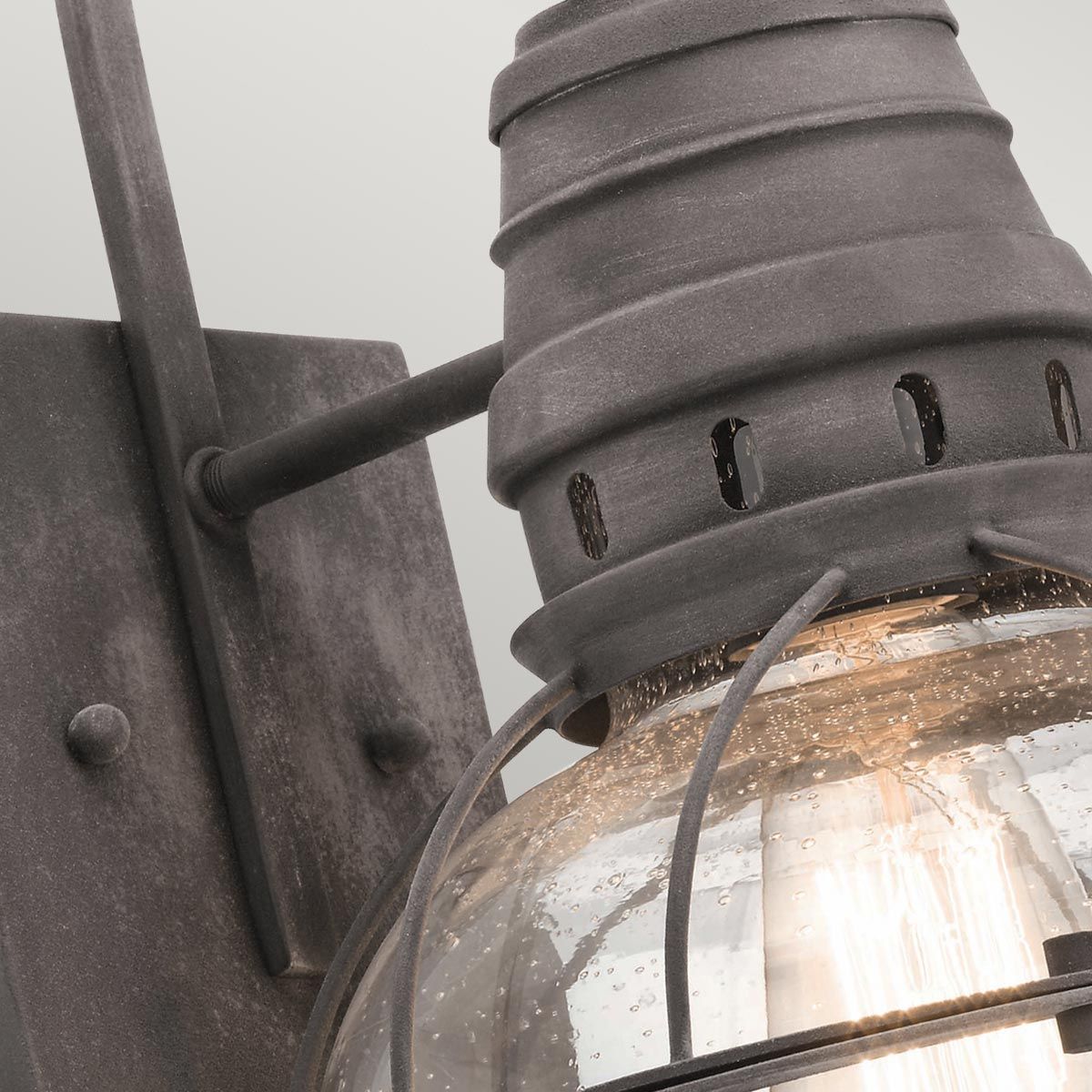 Bridgepoint in Light Medium Wall Lantern in Weathered Zinc