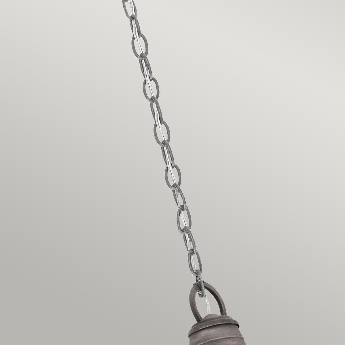 Bridge Point Light Small Chain Lantern in Weathered Zinc