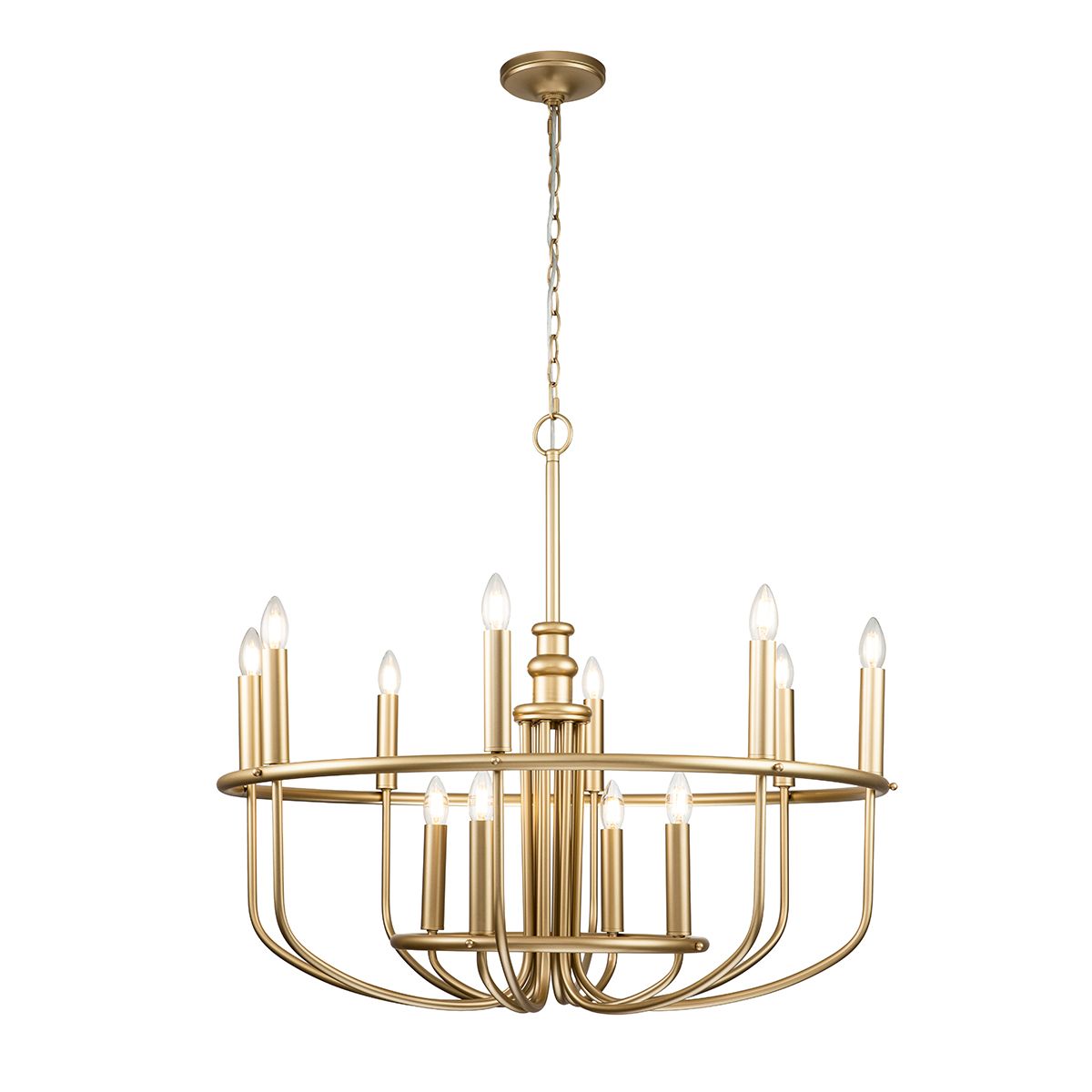 Capitol Hill Light Chandelier in Painted Natural Brass