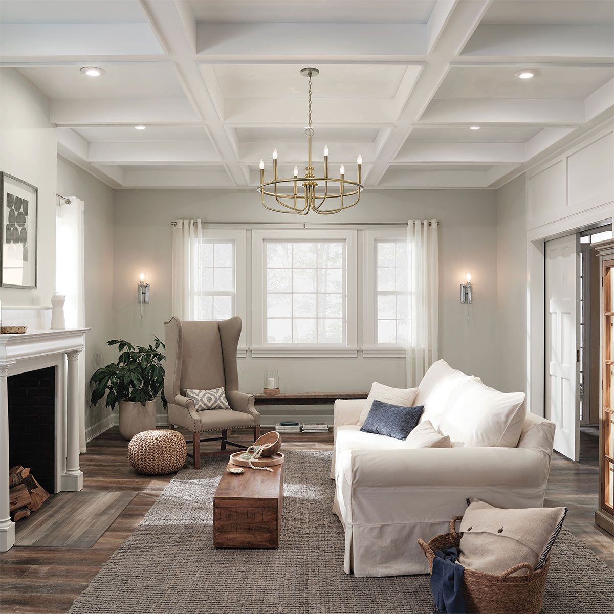 Capitol Hill In Light Chandelier In Painted Natural Brass