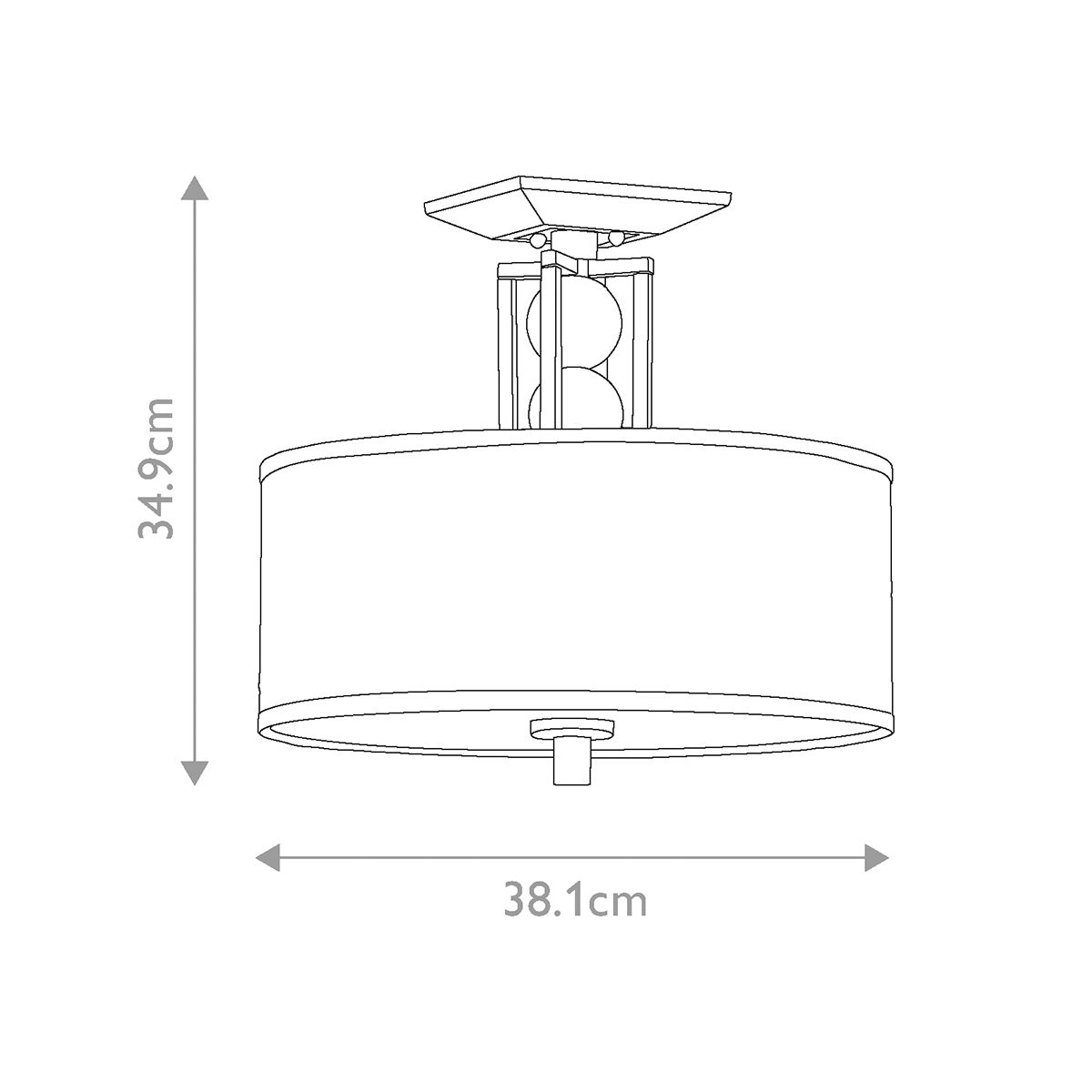 Celestial Light Semi-Flush in Cambridge Bronze