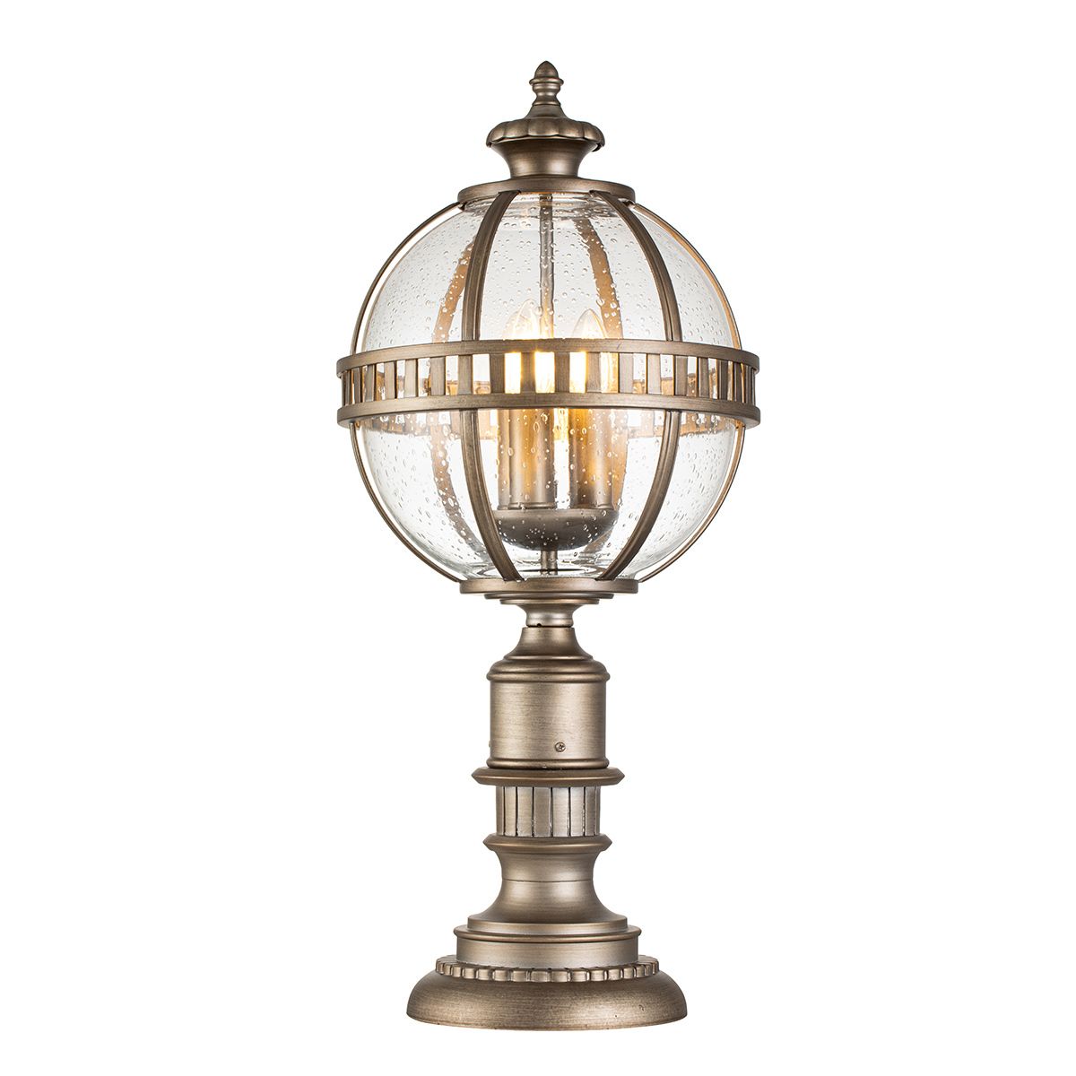 Halleron Light Pedestal Lantern in Burnished Bronze