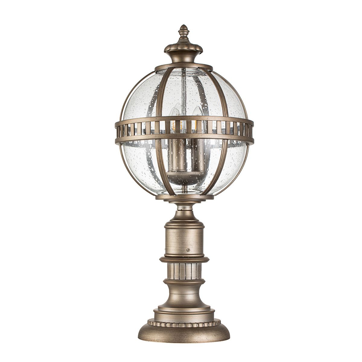 Halleron Light Pedestal Lantern in Burnished Bronze