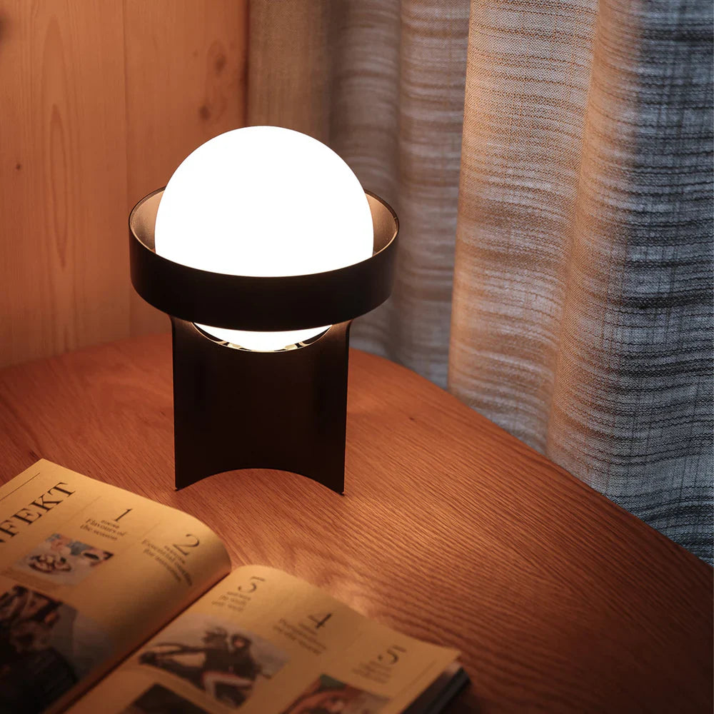 Large Loop Table Lamp with Sphere IV Dark Grey Lifestyle 1