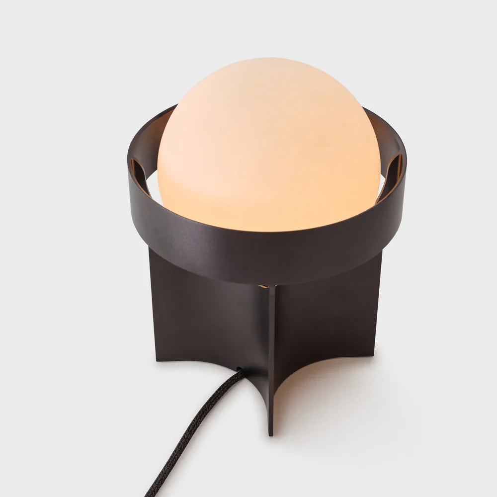 Large Loop Table Lamp with Sphere IV Dark Grey still 2