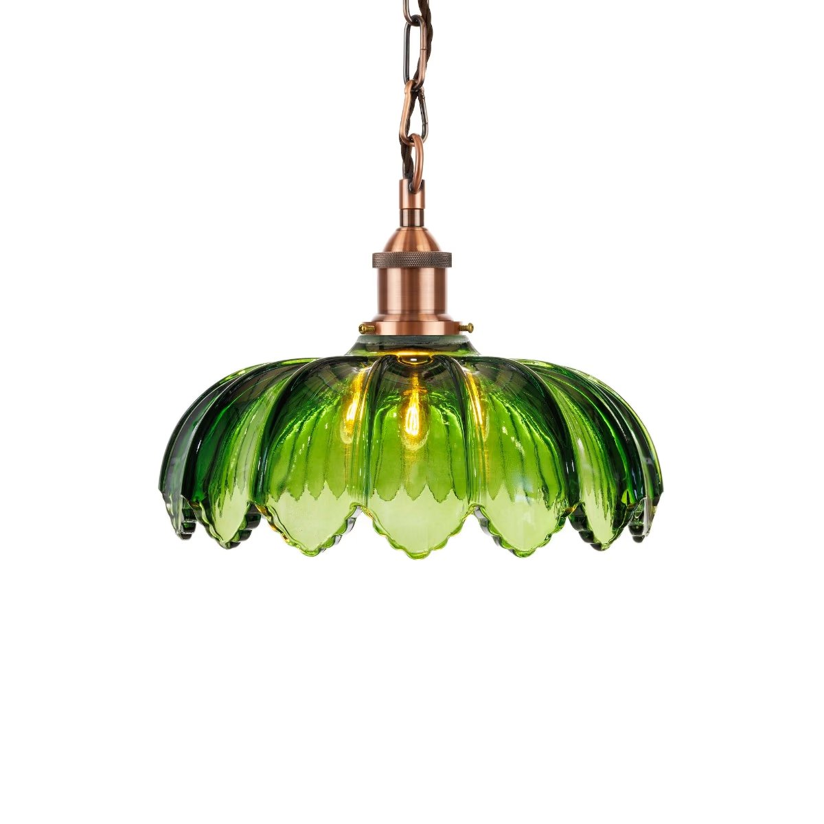 Organic Flora Green Glass Pendant Light