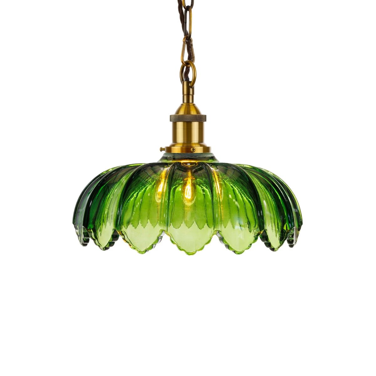 Organic Flora Green Glass Pendant Light