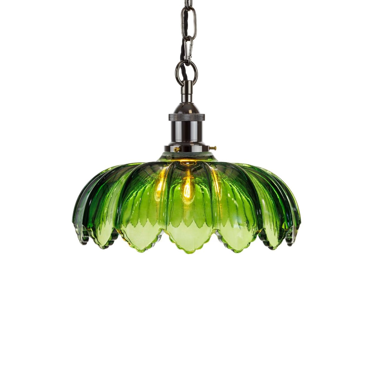 Organic Flora Green Glass Pendant Light