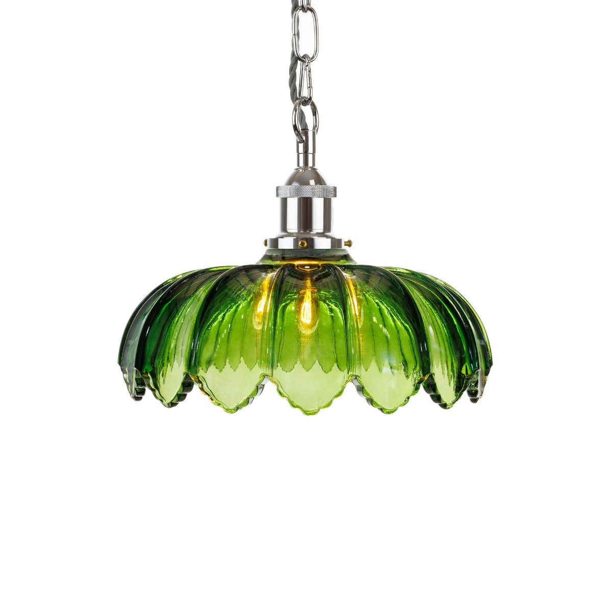 Organic Flora Green Glass Pendant Light