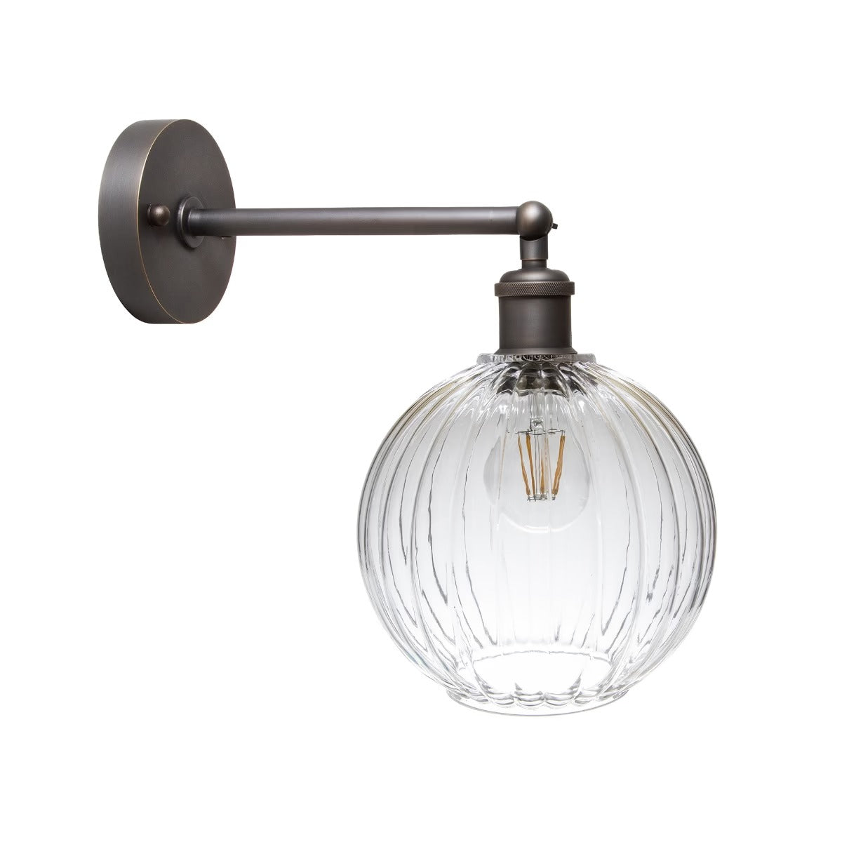 Henley Fluted Globe Glass Wall Light