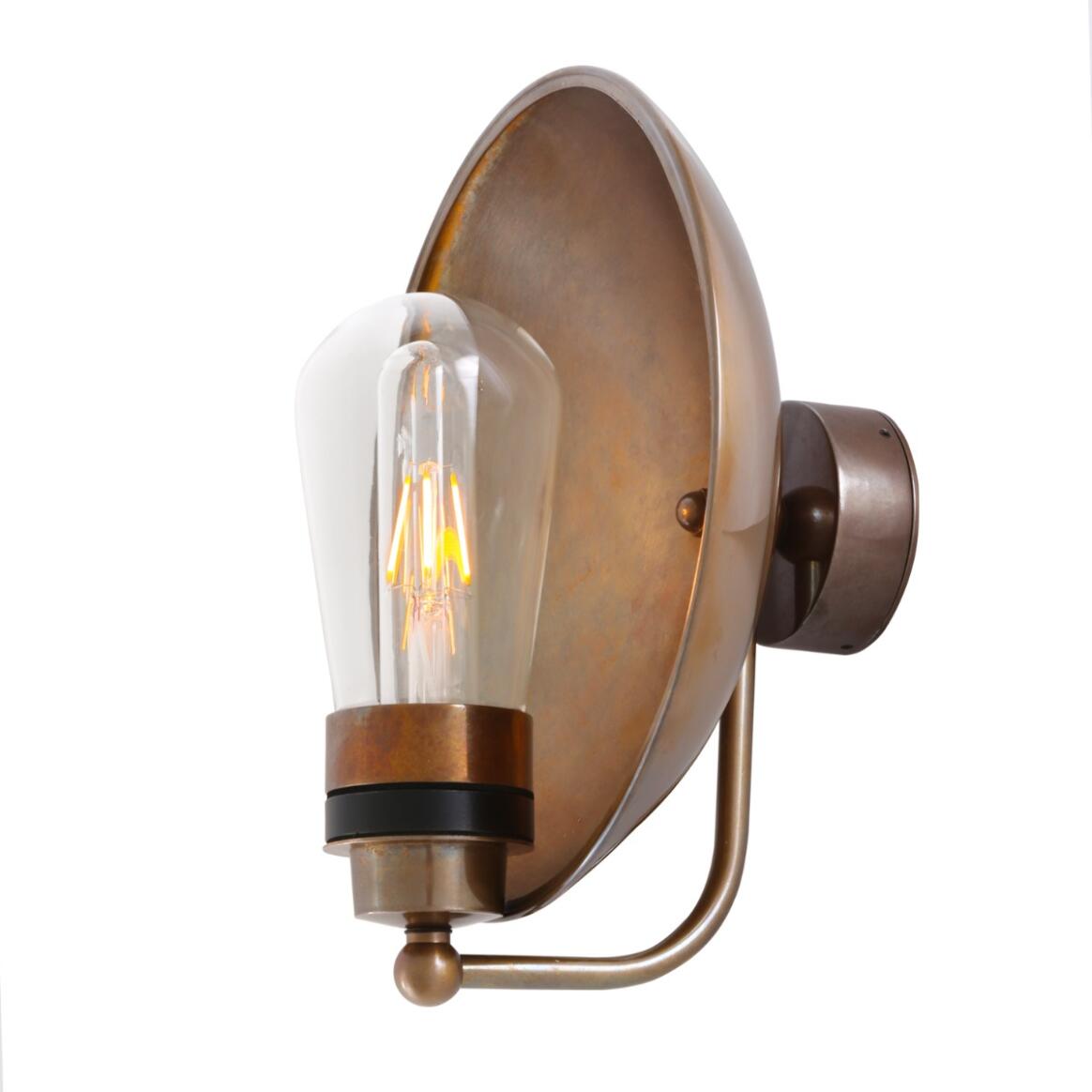 Galit Brass Dish Wall Light IP65