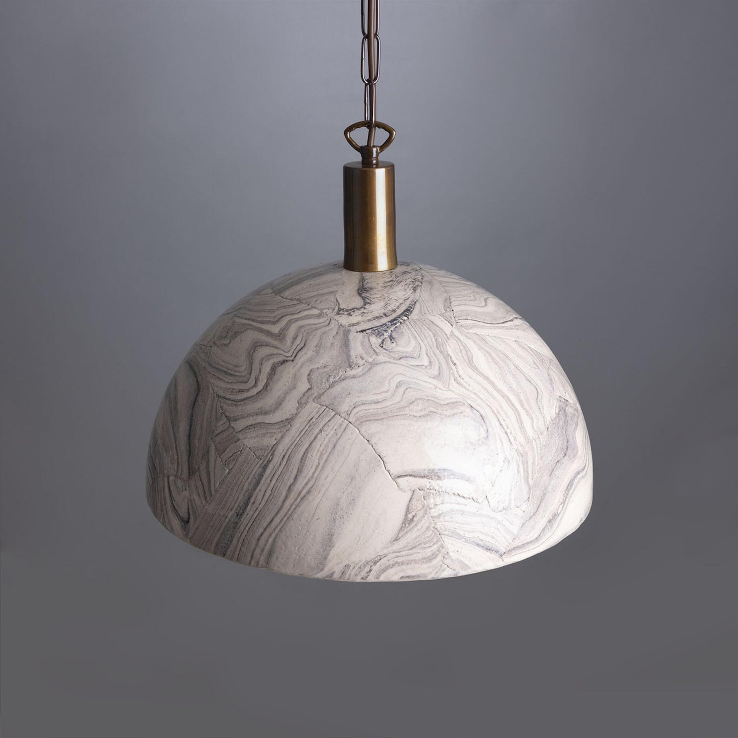 Kauri Marbled Ceramic Dome Pendant Light 37cm