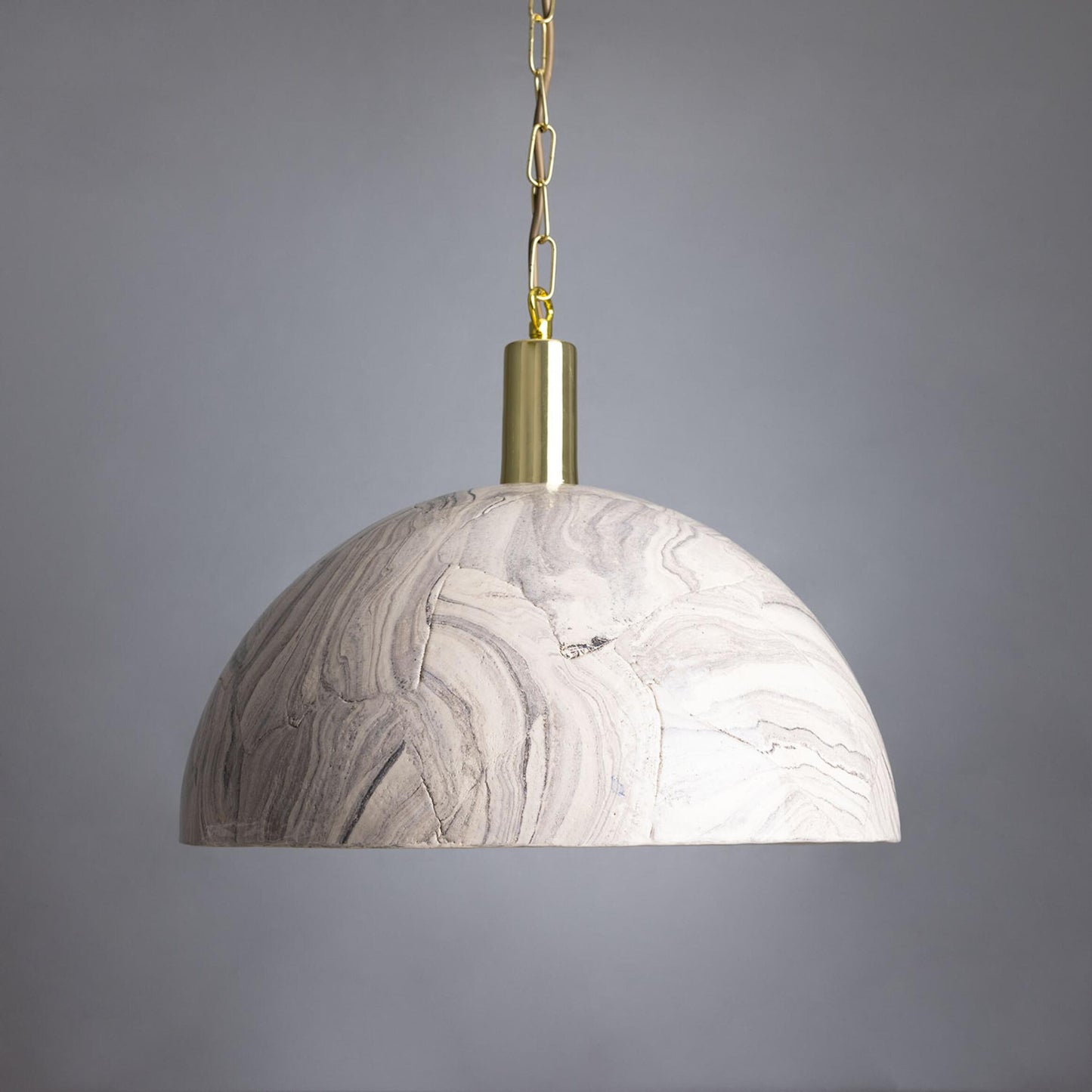 Kauri Marbled Ceramic Dome Pendant Light 37cm