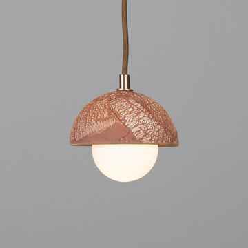 Ferox Small Ceramic Dome Pendant Light 14cm, Red Iron packshot
