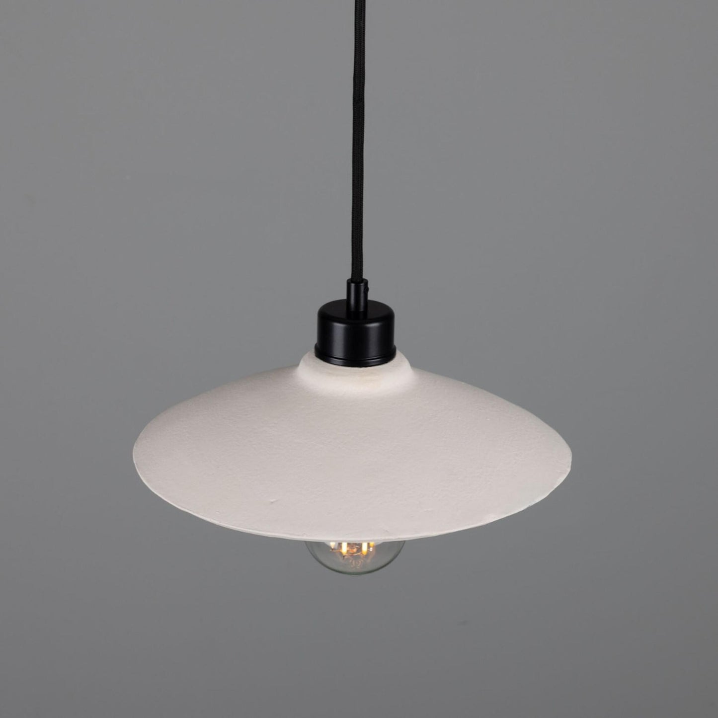 Pyrus Organic Ceramic Pendant Light 28cm, Matte White Striped
