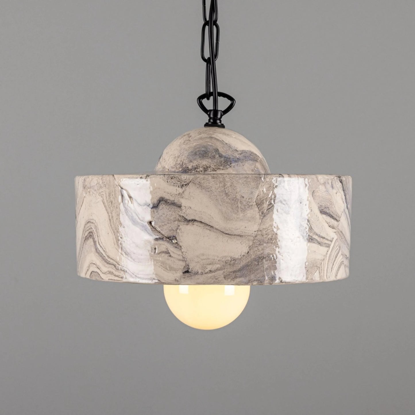 Seville Marbled Ceramic Mid-Century Modern Pendant Light, product shot