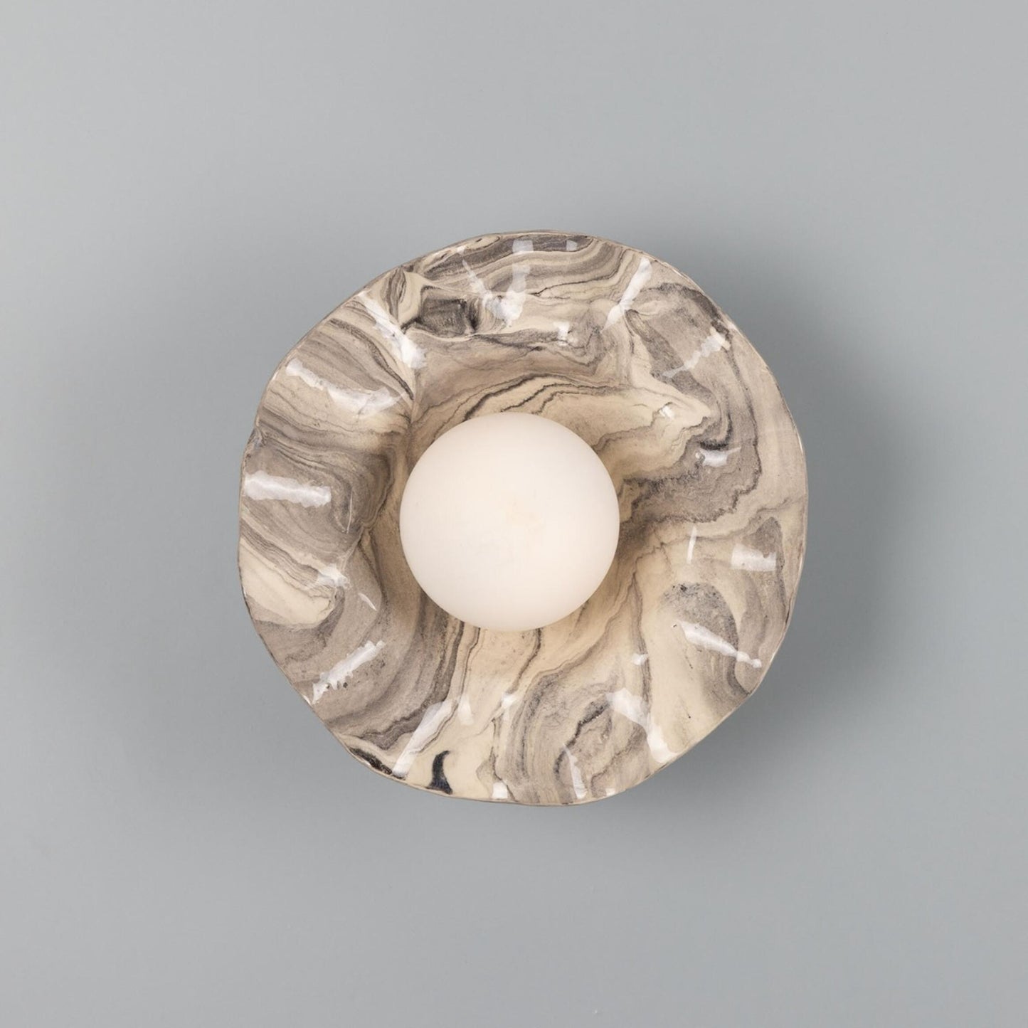 Rivale Wall Light with Wavy Marbled Ceramic Shade, product shot
