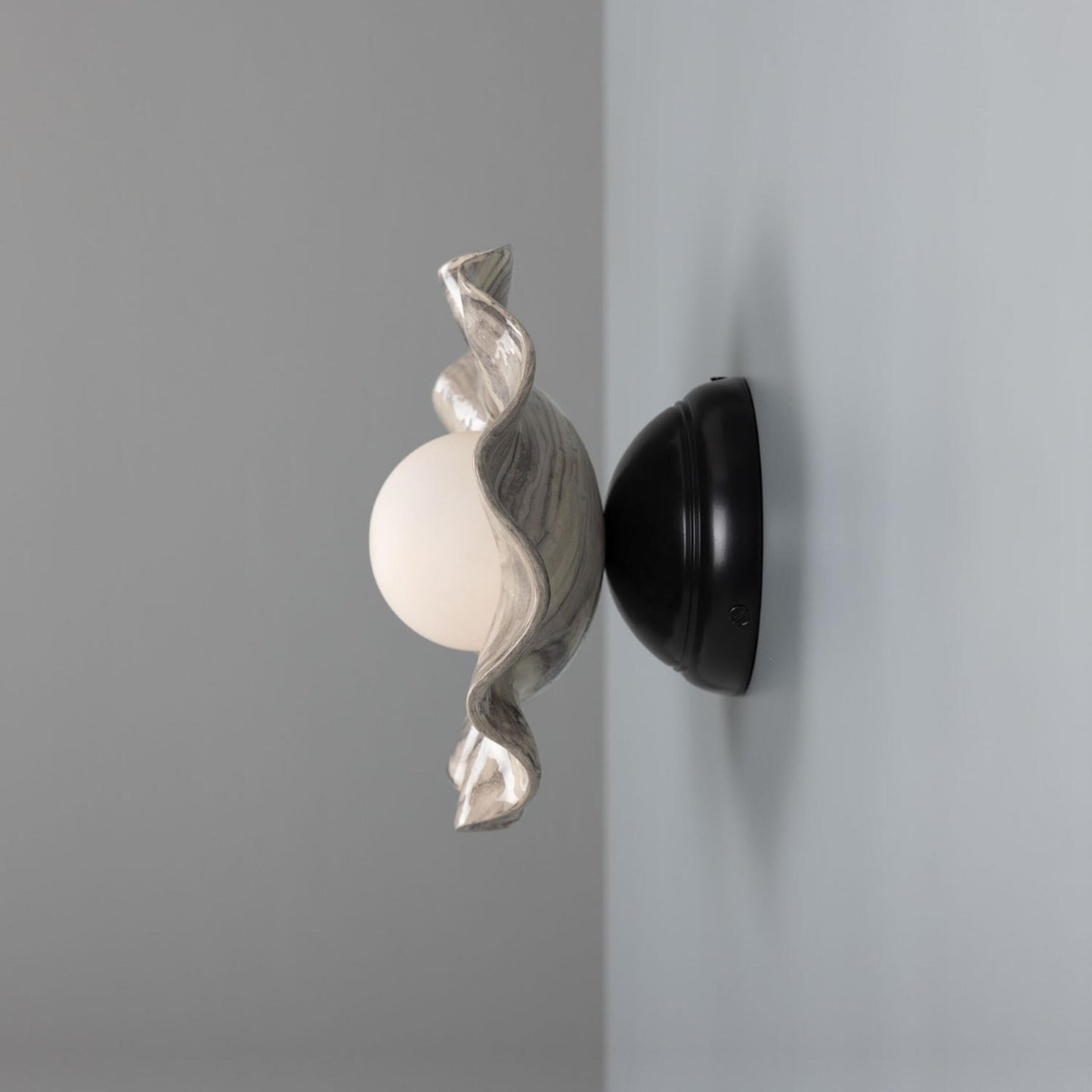 Rivale Wall Light with Wavy Marbled Ceramic Shade, product shot