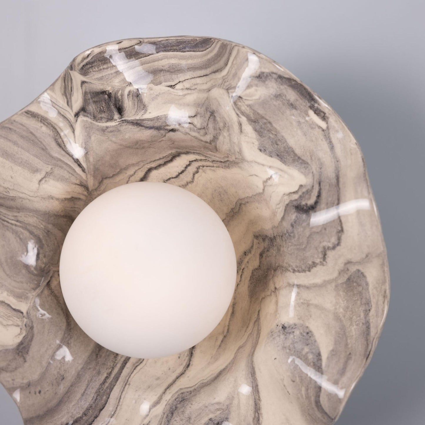 Rivale Wall Light with Wavy Marbled Ceramic Shade, product shot