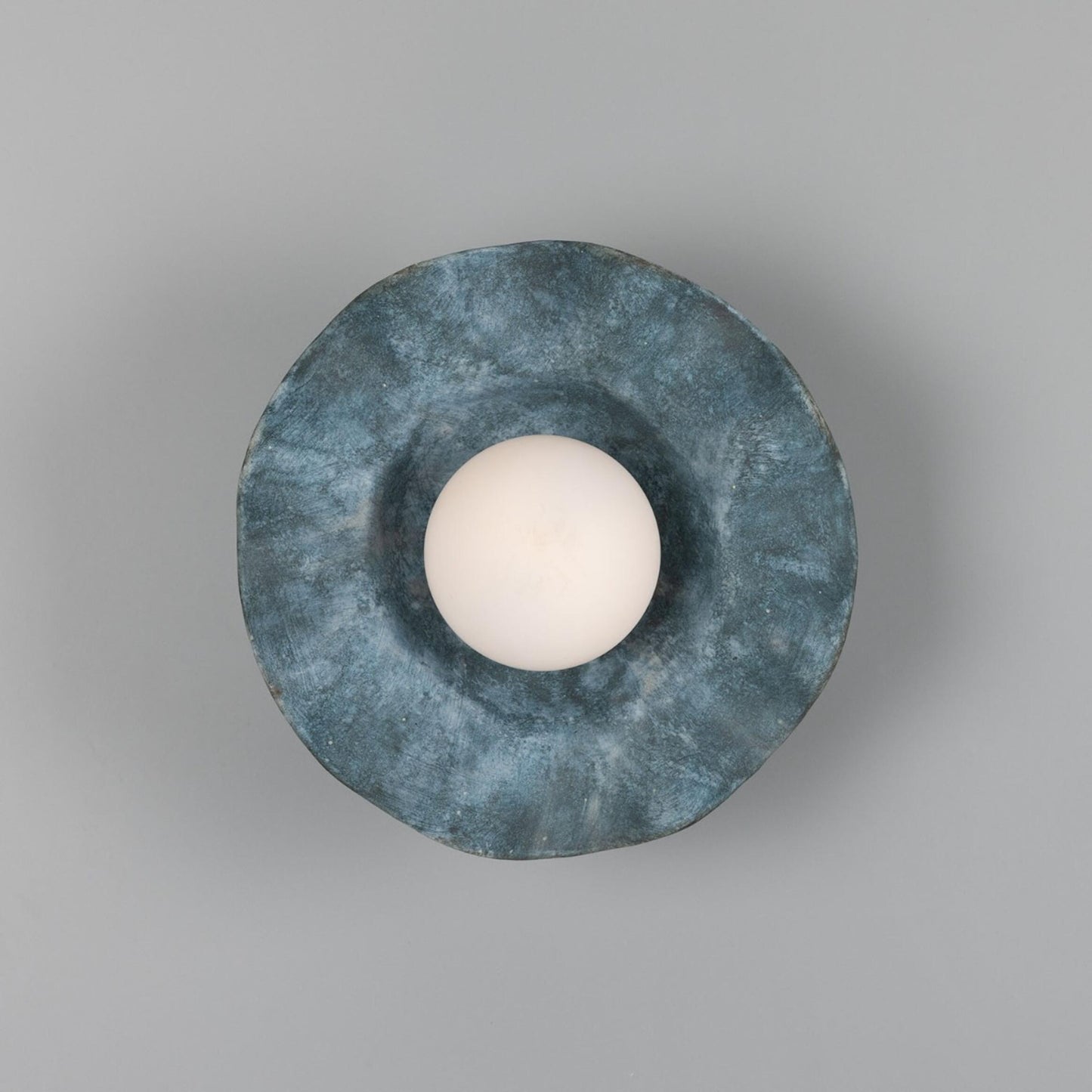 Rivale Wall Light with Wavy Ceramic Shade, Blue Earth, product shot