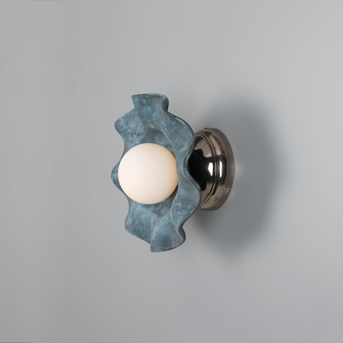 Rivale Wall Light with Wavy Ceramic Shade, Blue Earth, product shot